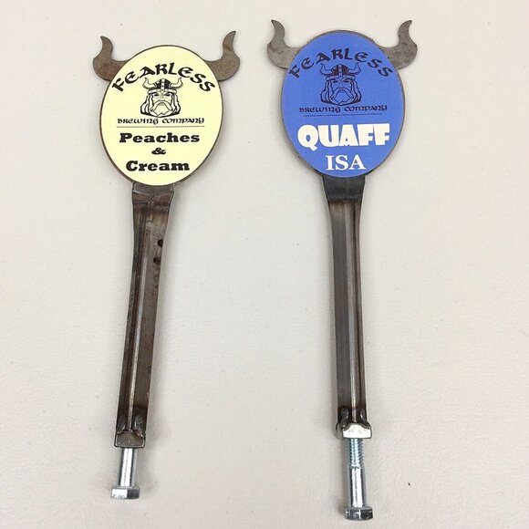 Lot 2 Fearless Brewing Company Beer Tap Handles Scottish Ale Quaff Peaches Cream - Picture 4 of 6